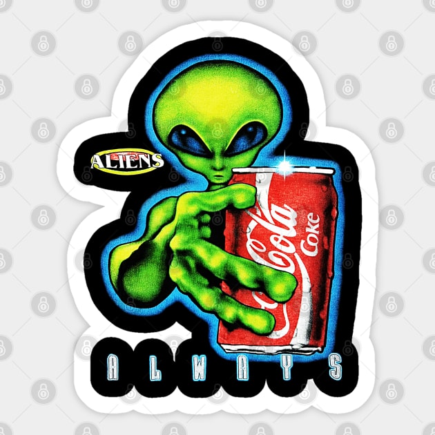 Coca Cola Coke - Always - Aliens Sticker by nicklower